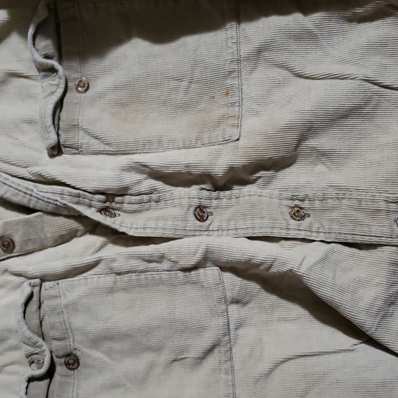 Beige mens XL corduroy button down shirt - Picture 3 of 6